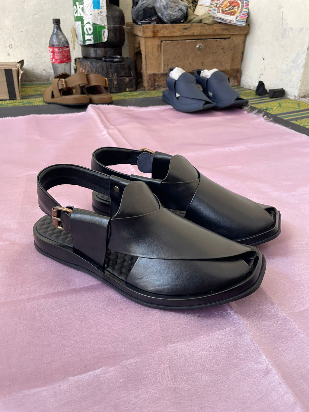 Round Shape Medicated Chappal (BLACK)