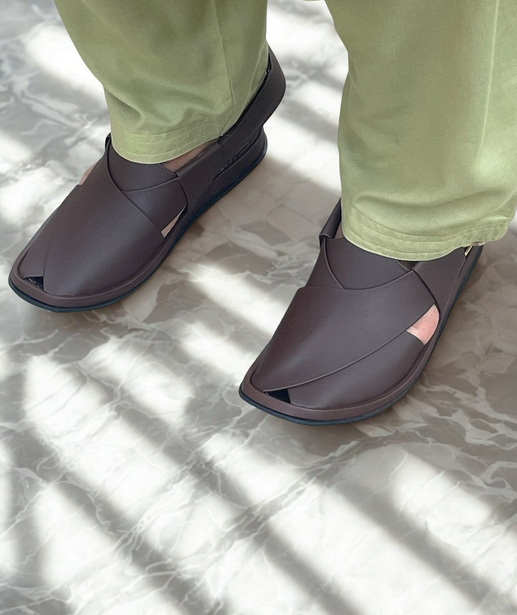 Round Shape Medicated Chappal (DARK BROWN )