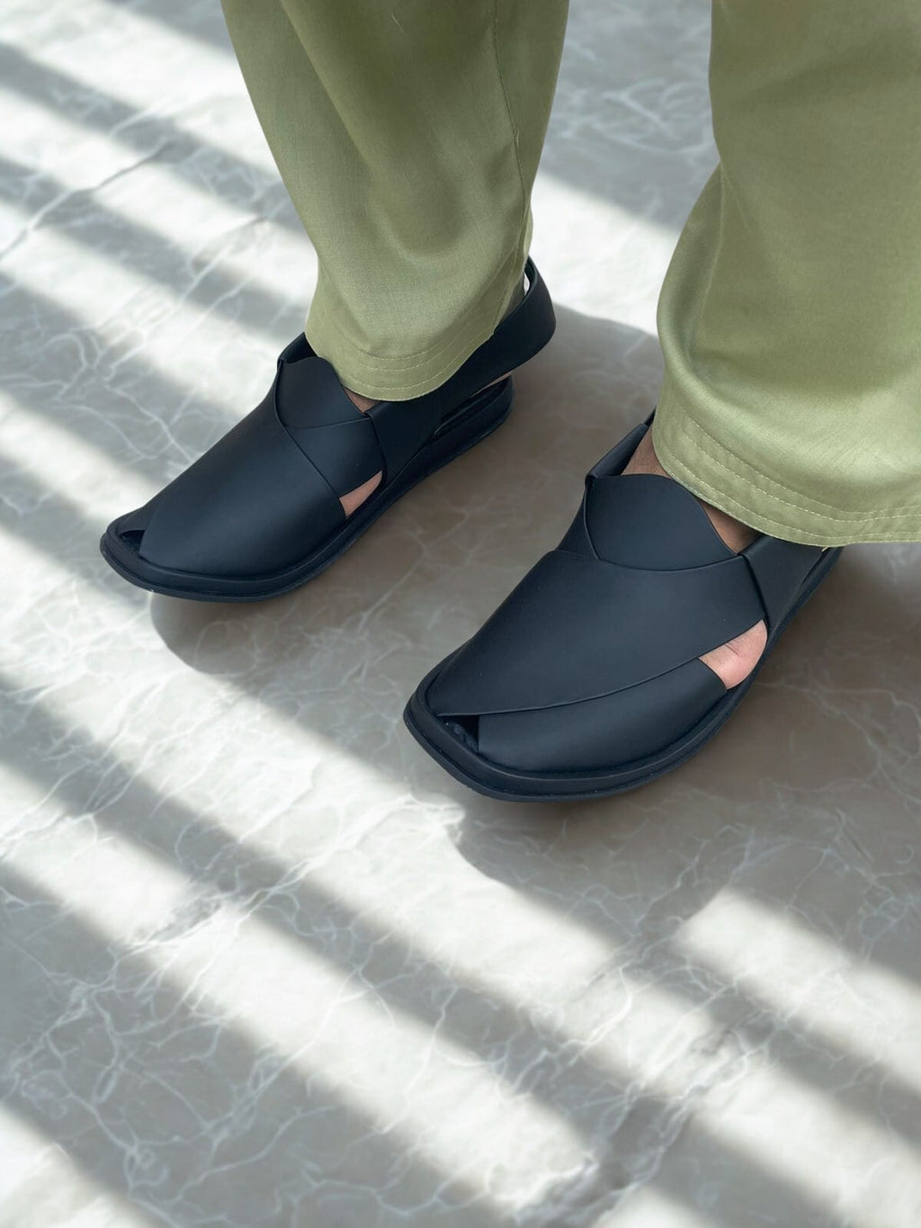 Round Shape Medicated Chappal (BLACK MADE )