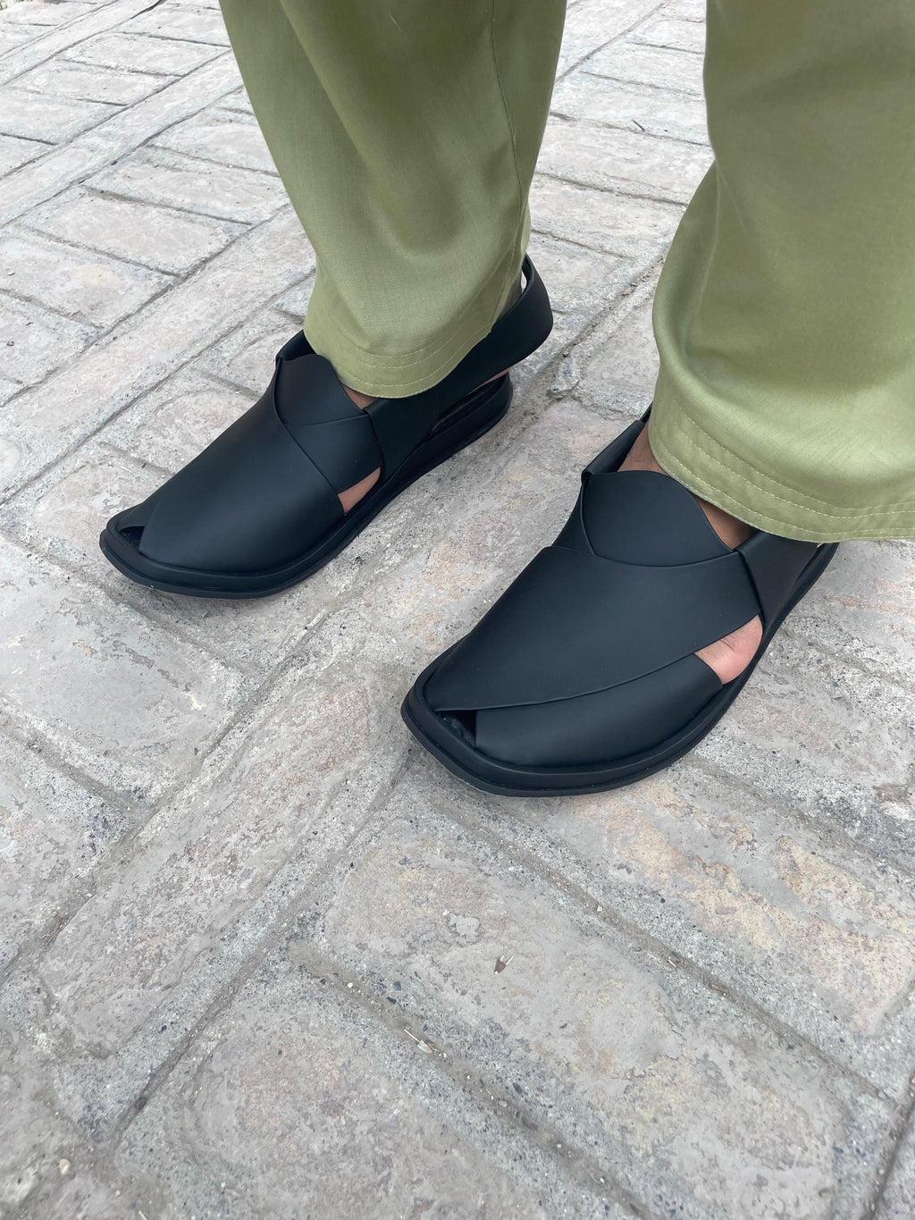 Round Shape Medicated Chappal (BLACK MADE )