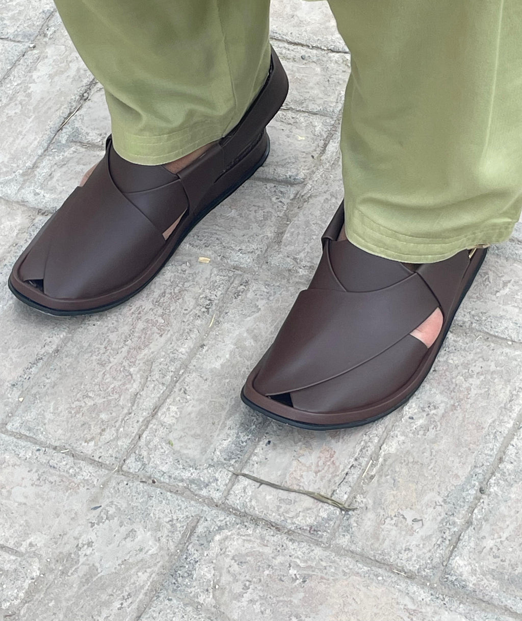 Round Shape Medicated Chappal (DARK BROWN )